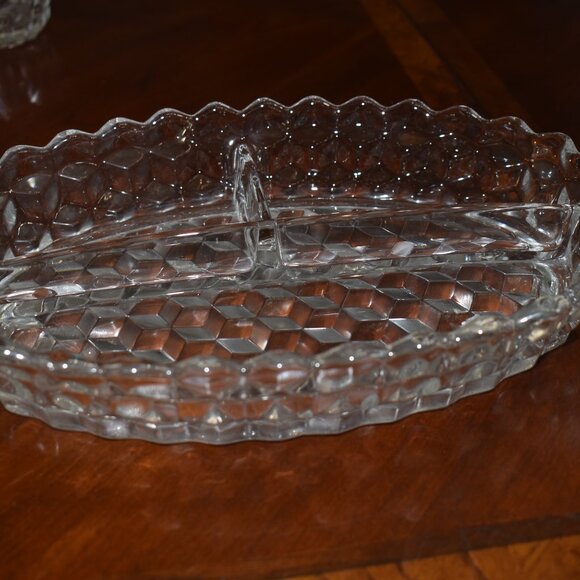 Fostoria American 3 Part Divided Oval Relish Dish - Picture 2 of 3